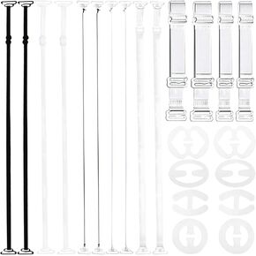 26pcs Clear Bra Straps Accessories Set Invisible Adjustable Non-Slip Bra Replacement Shoulder Strap Clip Clasps for Daily Bras Replacements Racerback Off-shoulder Dresses Shirts