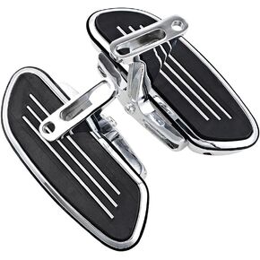 Astra Depot Chrome Streamline Floor Floor Floor Fold-Up قابل للتعديل متوافق مع Harley Touring Road Street Glide 1993-2022