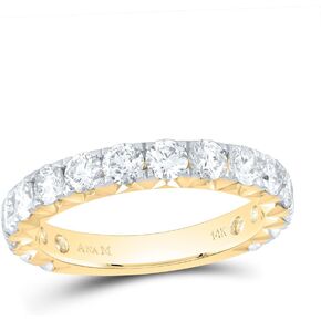 Jewels By Lux 14kt Yellow Gold 2 Cttw Diamond Ana M Fashion Cnc Wedding Engagement Anniversary Band, Women Size: 5-9