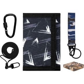 Choco Mocha Kids Wallet للأولاد ، محافظ الأولاد للأطفال 9-12 محافظ هندسية لمحفظة Teen Boy Trifold مع الحبل ، هدية عيد الميلاد للأطفال في سن المراهقة ،