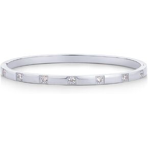 PAVOI 14K Gold Plated Love Bangle Bracelets for Women | Waterproof Stainless Steel Cubic Zirconia Hinged Bracelet Dupe