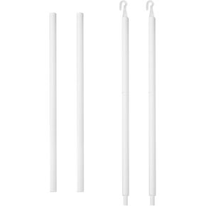 Blind Wand Replacement with Hook Set of 2 Vertical Blinds Replacement Parts for Horizontal & Vertical Blinds, Curtain Rods, White Mini Blinds Component (2)