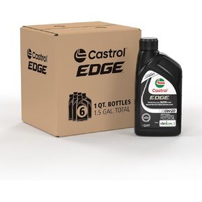 زيت محرك كاسترول إيدج 0W-20 متطور تخليقي بالكامل، 1 كوارت، عبوة من 6 قطع