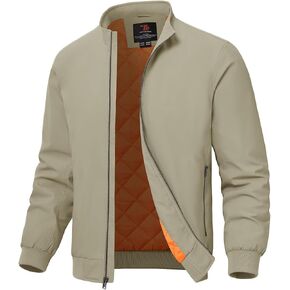 TBMPOY Men's Winter Lightweight Bomber Jackets Water Resistant Fall Casual Windbreakers Quilted Full Zip Windproof Work Coats in Saudi Arabia