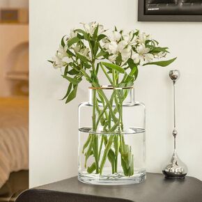 Clear Glass Vases Flower Vases for Centerpieces 9" Large Glass Cylinder Vase for Home Wedding Party Events Office Entryway Décor (Transparent)