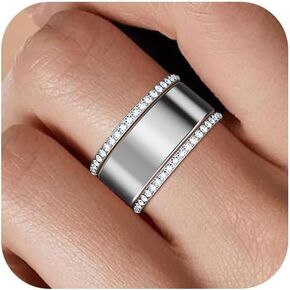 حلقات مكدس مطلي بالذهب مقاس 14 كيلو لاترا لخاتم أورا Gen 4/Oura Ring Gen 3 ، زركونيا المكعب محاكاة حلقات مكدس أورا للنساء للنساء