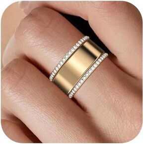 2-Pack 14K Gold Plated Stacking Rings for Oura Ring Gen 4/Oura Ring Gen 3, Cubic Zirconia Simulated Diamond Oura Stack Rings for Women in Saudi Arabia