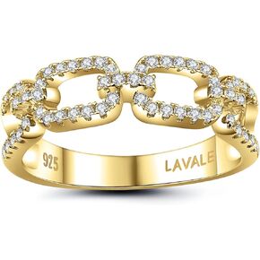 LAVALE Moissanite Wedding Band for Women,Twist Link D Color VVS1 Lab Created Diamond Rings,Half Eternity Stackable Band Ring,S925 Sterling Silver Chain Link Ring
