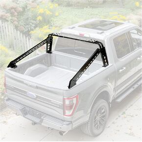 KUAFU Adjustable Roll Bar Chase Rack Compatible with Full Size Trucks Silverado Ram F150 Sports Bar Cargo Rack Black Steel