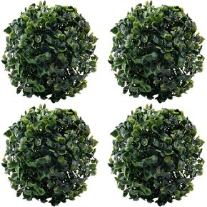 Framendino, 4 Pack 6 Inch Artificial Plant Topiary Ball Faux Boxwood Green Round Hanging Balls for Home Decor