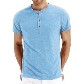 Sailwind Mens Henley Short Sleeve T-Shirt Cotton Casual Shirt