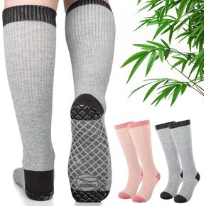 Compression Socks for Pregnant Women (2/3 Pairs) 15-20 mmHg Bamboo Viscose Non-slip Sock for Nurses Pregnancy