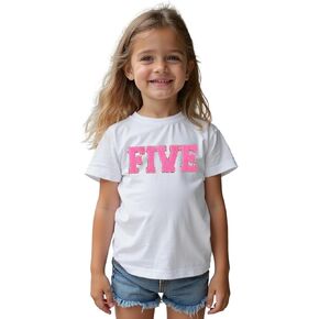 Ritatte Birthday Girl Shirt Kids Girls 5th 6th 7th 8th 9th 10th T-Shirts Sequin Embroidered Party Outfit 5-10 Years