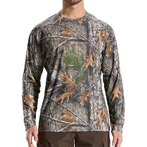LOOGU Men’s Hunting Camo Shirt Lightweight, Camouflage Shirts for Men Long Sleeve Shirt for Fishing Hiking Camping