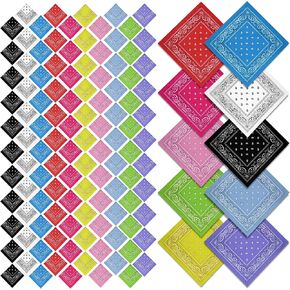 120 Pcs bandanas,Bulk Head Scarf,22 inch Head Wrap,Polyester Headband,Unisex handkerchief,Bandana for Men Women