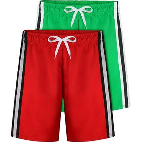 2 Pack Boys Athletic Shorts Teens Quick Dry Mesh Basketball Soccer Gym Shorts with Drawstring for Kids 5-12Y