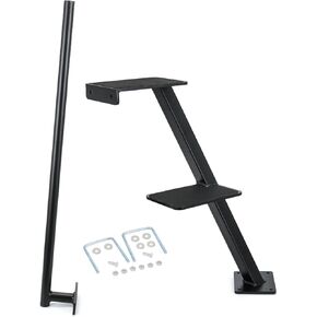 Dual Step Bass Boat Trailer Steps Fit for Most Bass Boats & Trailers Folded Boat Trailer Ladder W/Pre-Installed Anti-Slip Grip Tape Non-Slip Surface （2 Steps）