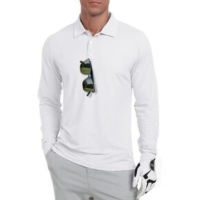 Askdeer Men's Golf Polo Shirts Long Sleeve UPF 50+ Performance Collar Shirts Lightweight Summer Casual Quick Dry Tee in Saudi Arabia
