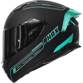 Hax Obsidian Full Face Dual Visor Comple Proyticile Helmet للدراجة النارية دراجة شارع مع Pinlock جاهزة للذهب الأسود غير اللامع L.