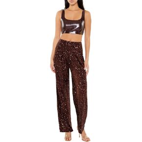 Forever 21 للترتر النسائي سراويل شاهقة للسيدات ، بني