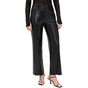 alice + olivia Women's Alexander Vegan Slim Straight Ankle Length Trousers