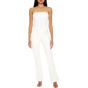 Forever 21 Womens Faux Leather Splist Hem Flare Pants