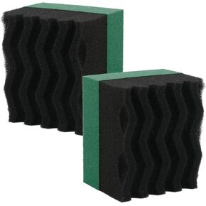 2pcs وسادة قضيب إطارات كبيرة للسيارات ، إسفنجة بولندية قابلة لإعادة الاستخدام ، مستلزمات تنظيف الإسفنج المتموجة ، إكسسوارات السيارات لمجمع شمع الإطارات والتلميع (الأخضر/الأسود)