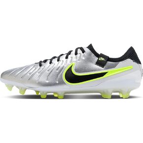 Nike Tiempo Legend 10 Elite Firm-Ground Low-Top Cootcer Cleats (DV4328-001 ، Silver/Volt/Black) 8.5