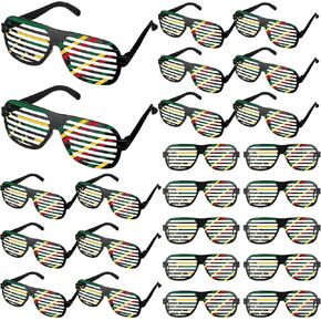 Juneteenth Day Party Favors Plastic Shutter Glasses Bulk African American Shades Sunglasses Eyewear for Party