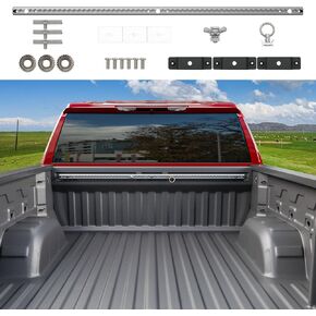 5.82 قدم الجانبي نظام السكك الحديدية متوافق مع 19-25 Chevy Silverado Truck Bed System GMC Sierra 1500 Tie أسفل البديل للسكك الحديدية لعام 2019-2025 Chevy Silverado Accessories (Side Trail Rail)