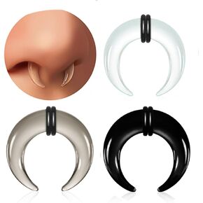 Casvort 3 PCS 14G-0G الزجاج المريح الحاجز مجموعات تمدد pincher مع حلقات O الحلقات بافالو الحاجز الحاجز الحاجز Hypoallergenic الطاز