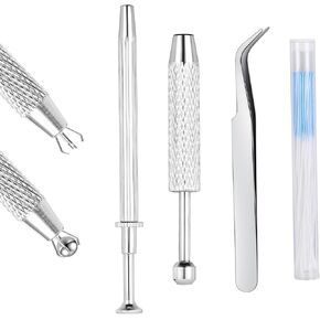 Piercing Taper Ball Grabber Tool for Jewelry Change – 14G 16G 18G 20G Stainless Steel Applicator, Flat Back Earrings, Threadless Insertion Pin, Body Piercing Kit for Ear, Nose, Lip Piercings