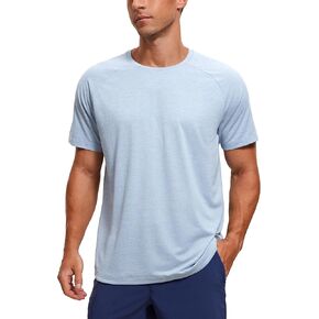 CRZ YOGA Lightweight Short Sleeve T-Shirt for Men Quick Dry Workout Running Athletic Tee Shirt Tops
