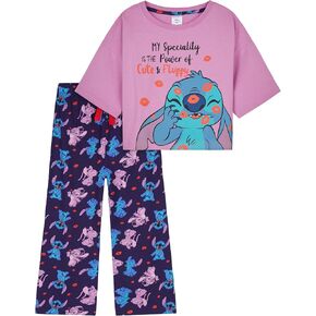 Disney Stitch and Moana Girls Pajama Set Soft 2 Piece Kids Sleepwear Stitch Pajamas Cute Gifts for Girls