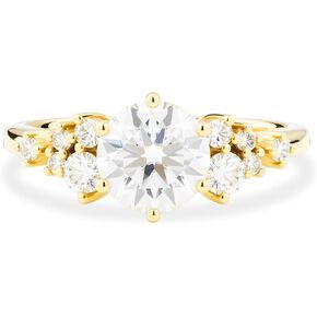 1CT Solitaire Moissanite Rings, 925 Sterling Silver Round Cut Engagement Ring for Women Wedding Bands Promise Rings Ideal Gift for Her