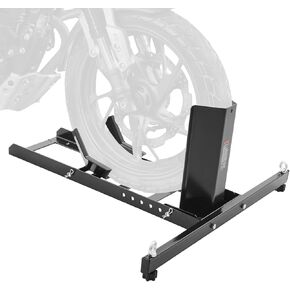 VEVOR Motorcycle Wheel Chock, Max. 1800 lbs Heavy Duty Motorcycle Stand, with 6 Adjustable Holes, Durable Steel Construction, Fits 15"-22" Wheels, Work with Off-Road and Regular Bikes