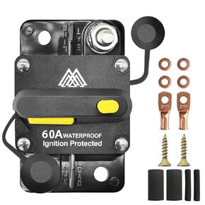 60A مقاوم للماء 60 أمبير صندوق قاطع الدائرة للتصادخ بمركبات القوارب البحرية ATV Stereo STEREO AUDIO SOMAR