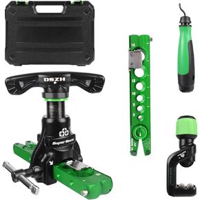 Flaring Tool Kit 1/4"-3/4" HVAC Single Flare Tool, 45° Eccentric Type Manual Tubing Flaring Tool Kit, Deburring Tool for Copper Aluminum Pipe