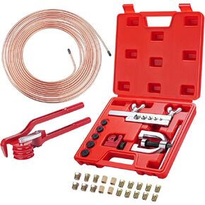 25 ft 3/16" Copper Coated Brake Line Kit 16 Brake Line Fittings and 4 Unions Brake Line Fittings Double & Single Flaring Tool Kit Brake line Bender