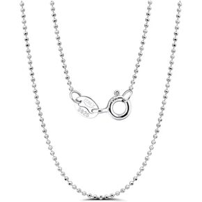 925 Sterling Silver Italian Bead Chain Necklace - تصميم سلسلة كرة أنيق ودائم ، متوفر بسماكة 2 مم ، 1.2 مم و 1.5 ملم - خالدة ومتعددة الاستخدامات للارتداء اليومي والمناسبات الخاصة