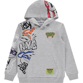 Ninja Turtles Boys Hoodie Sweatshirt - Leonardo, Raphael, Donatello, Michelangelo, Splinter Embroidered Sleeve Patches