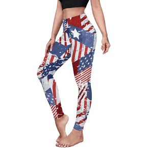 color cosplayer American Flag Leggings for Women Independence Day Leggings 4th of July Patriotic Pants USA Flag Print