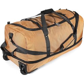110L/140L Expandable Soft-Sided Foldable Duffle Bag with 2 Rubber Wheels,Packable 32" Rolling Carry-On with Multi-Pockets & Compartments,Army Green