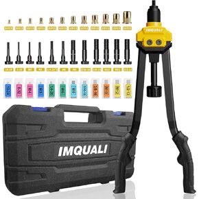 Rivet Nut Tool Rivet Nut Kit, 16" Rivnut Tool Kit with 13 Metric & SAE Mandrels Rivet Nut Assortment Kit with 130 Rivet Nuts, Hand Riveters Nutsert Tool Kit with Durable Blow Molded Case