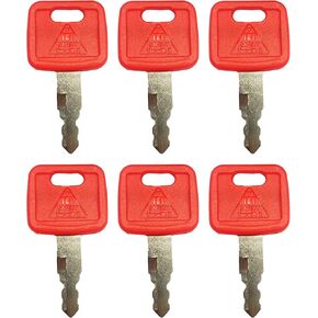 AT194969 Red Ignition Keys H800 Replacement for John Deere Excavator Case Dozer Fiat Hitachi New Holland AT147803 4286465 6pcs