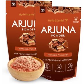 7.05 Ounce Arjuna Powder, Terminalia Arjuna Bark Supplement for Wellness, Polvo de corteza de Arjuna, No Preservatives, Vegan and GMP Certified- 3.52 Ounce (100g Pack of 2)
