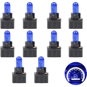 10 PCS Car T5 Instrument Light, Wedge 12V 1.2W Single-Filament Air Conditioning Indicator Light Brake Bulb, Mini Lamp for Dome License Plate Cluster Gauge Dash Lamp, Plug and Play (White)