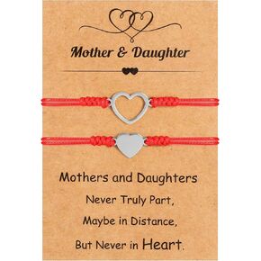 Mothers Day Bracelet Gifts, Adjustable Hearts Mother Daughter Bracelets with Card, Celebrate Love Mothers Day Gifts for Grandma Daughter Accessories in Saudi Arabia