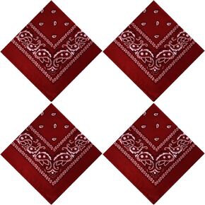 PLULON Bandanas for Men Women 4/12/24/30 Pack, Paisley Pattern Bandana Bulk Headbands Handkerchief Face Mask 100% Polyester