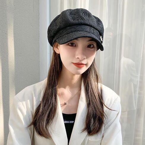 Women Summer Fall Lace Newsboy Hat Paperboy Painter Cap Visor Beret in Kuwait